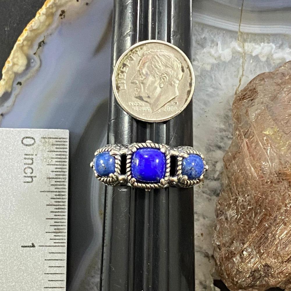 Carolyn Pollack Sterling Lapis Lazuli & Denim Lapis Decorated Ring For Women - Picture 9 of 10